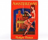 Magneet 2D MDF Meisje Red Light Amsterdam - Souvenir