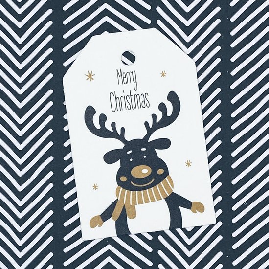 G2PLUS Grote bruine kersttags: 5 x 10 cm kerstlabels voor geschenken, kraftpapier labels met koord voor geschenkverpakking decoratie, 150 stuks