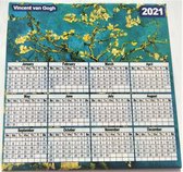 Kalender 2021 Mega Magneet 10 cm x 10 cm Amandelbloesem Vincent van Gogh, relatiegeschenk