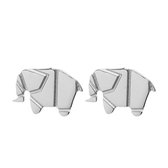 Oorbellen Knopjes Olifant  | Zilver