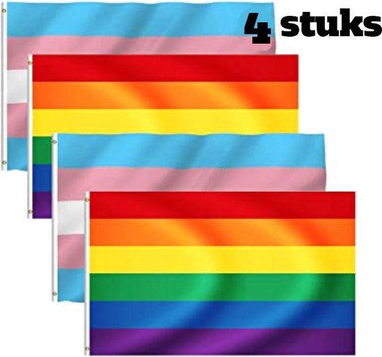 4 Stuks Grote Transgender En Regenboog Vlag Lgbt Pride Trans Flag