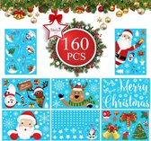 Raamdecoratie Kerst Sticker Raam Raamversiering Kerstman Rendier Sneeuwvlokken Raamstickers 8 Vellen