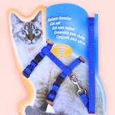 Kattentuigje | Blauw | Kattenharnas met looplijn - Kattenriem - Riem voor katten - Tuig met riem - Veilig- verstelbaar - Walking Jacket - Wandelen-Kitten harnas-