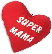 Sierkussen - Hart Super Mama - Rood - 60 Cm X 60 Cm