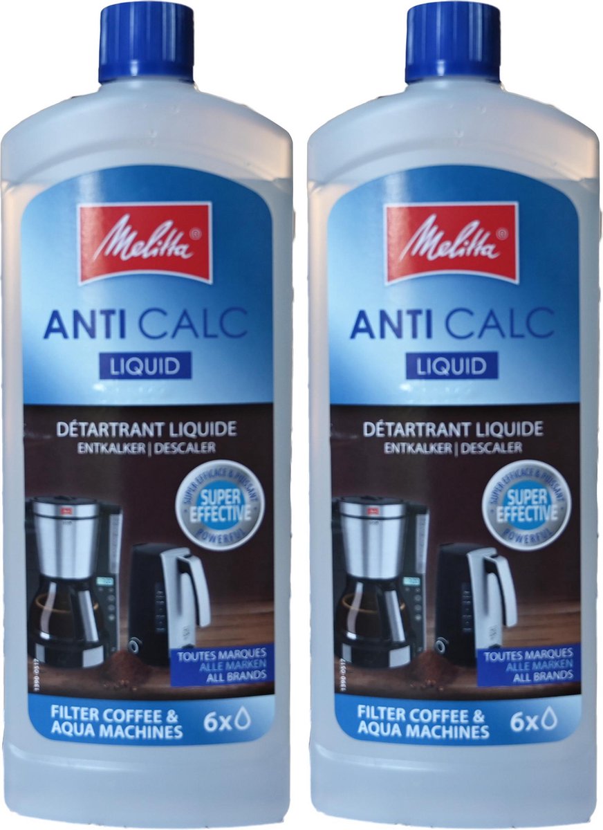 2 X Melitta Anti-calc Liquide Détartrant, Machine à Café 250ml Bouteille
