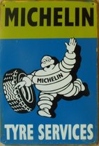 Metalen rusty wandbord Michelin 20x30cm