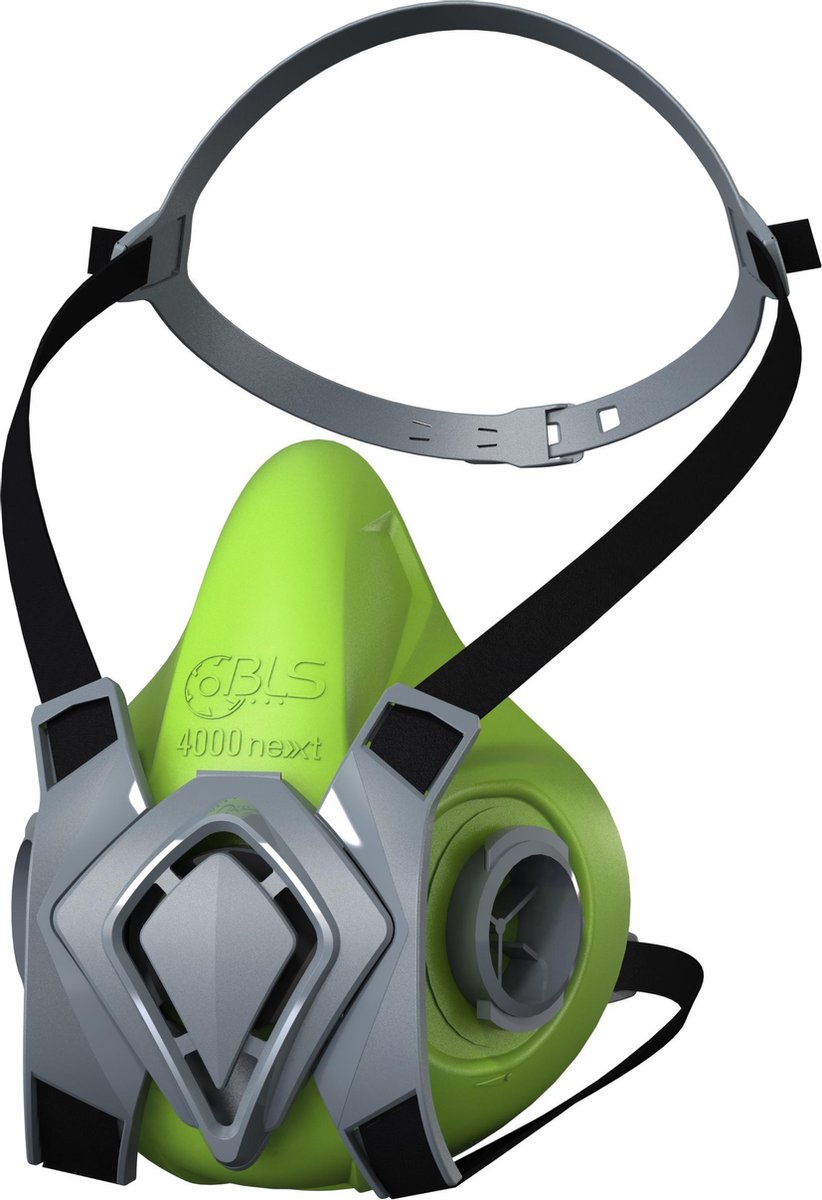 BLS© Halfgelaatsmasker - Gasmasker- Siliconen Type 4000S Large - Verfdampmasker - Stofmasker FFP3 - Mondkapje
