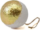 Only Natural - kerstballen - wit met goud - set van 4 - papier mache - biologisch afbreekbaar - fairtrade