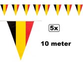 5x Vlaggenlijn Belgie 10 meter - Landen Belgie EK WK sport