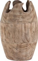 J-Line Vaas Onregelmatig Hout Naturel Large