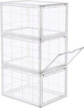 Set van 3 Stapelbare Transparante Schoenendozen - Tot Schoenmaat 46