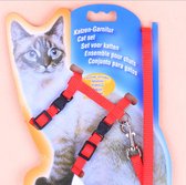 Kattentuigje | Rood | Kattenharnas met looplijn - Kattenriem - Riem voor katten - Tuig met riem - Veilig- verstelbaar - Walking Jacket - Wandelen-Kitten harnas-