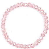 Kralen armband - dames - roze - 0.8 cm