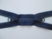 YKK Rits, Dubbel Deelbaar, Bloktand, Marine Blauw, 1 meter, per stuk.