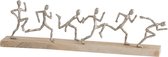 J-Line Figuur 6Lopers Aluminium/Hout Zilver/Naturel