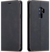 Luxe PU leren Bookcase voor Samsung Galaxy S9 Plus| Hoogwaardig Leren Hoesje | Lederen Wallet Case | Telefoonhoesje | Kaarthouder | Portemonnee | Zwart