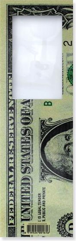 Marque-page avec loupe, billet de 1 dollar