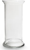 Transparante trechter vaas/vazen van glas 18 x 35 cm - Woonaccessoires/woondecoraties - Glazen bloemenvaas - Boeketvaas