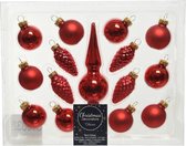 Boules de Noël en verre rouge et visière pour mini sapin de Noël 15 pièces - Décorations de Noël de Noël / Décorations pour sapin de Noël Noël rouge