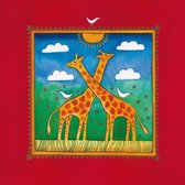 Linda Edwards - Two little giraffes Kunstdruk 40x40cm