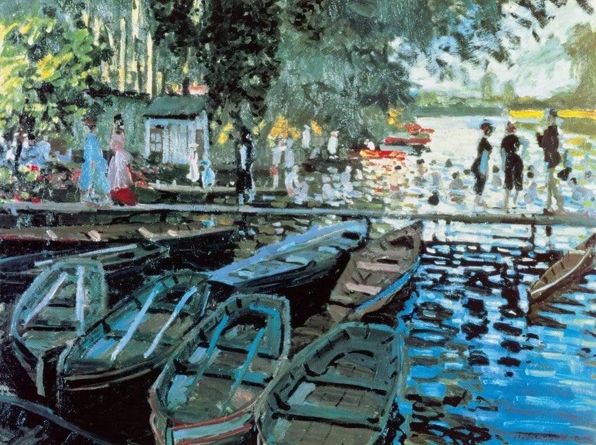 PGM Kunstdruk Claude Monet - Bathers at la Grenouillers 80x60cm Divers