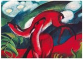 Kunstdruk Franz Marc - The red Deer 80x60cm