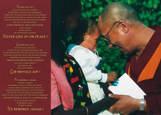 Kunstdruk Johannes Frischknecht - Dalai Lama with Child 70x50cm