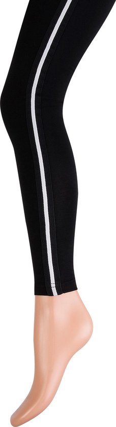 Leuke zwarte legging met witte streep, maat 110-116 | bol.com
