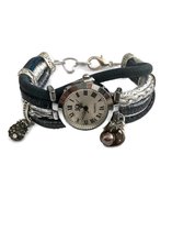 Petra's Sieradenwereld - Horloge leer met hartjessluitingen (2)