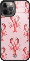 iPhone 12 Pro Max hoesje glass - Lobster all the way | Apple iPhone 12 Pro Max  case | Hardcase backcover zwart