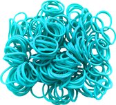 50 gram - elastiek - licht blauw - Ø15 x 1,5mm - in zak - ca 250 stuks