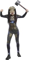 Smiffy's - Predator Kostuum - Mythische Amazone Uit De Ruimte - Vrouw - Blauw, Zwart - Medium - Halloween - Verkleedkleding