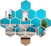 Hexagon wandspiegel | Hexagon plakspiegels | plakspiegels | plakspiegel | 12 stuks