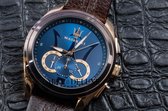Maserati Traguardo Horloge - Maserati heren horloge - Blauw - diameter 45 mm - Rose Gold toned Stainless Steel