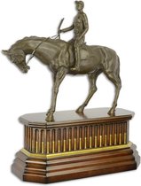 Beeld - Ruiter te paard - Bronzen sculptuur - 52,4 cm hoog