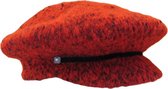 Dubbel gebreide baret met klep dames - 30% wol