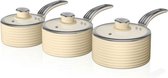 Swan Retro Steelpannen - Set Van 3 - Beige