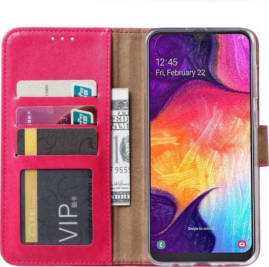 BixB Samsung Galaxy A6 plus 2018 hoesje - bookcase roze + tempered glas screenprotector