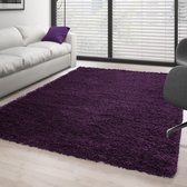 Shaggy Tapijt 30 mm lang en hoogpolig Purple Lila kleur