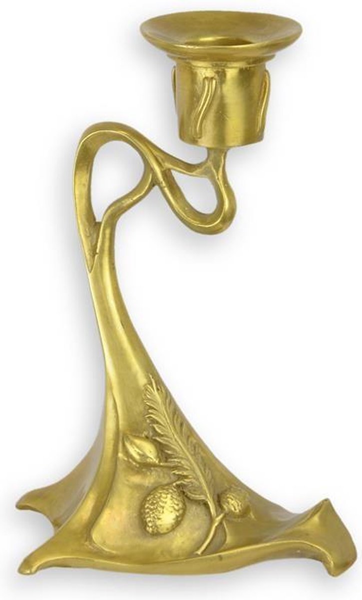 inhalen Patch Gedwongen Kandelaar klassiek - Art Nouveau kandelaar - Bronzen sculptuur - 17,5 cm  hoog | bol.com