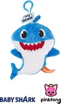 Baby Shark - Clip on - Pluche - Sleutelhanger - Accessoire tas - Opbergzakje - Portemonnee - Blauw - 13.5 cm - Nickelodeon - Doo Doo