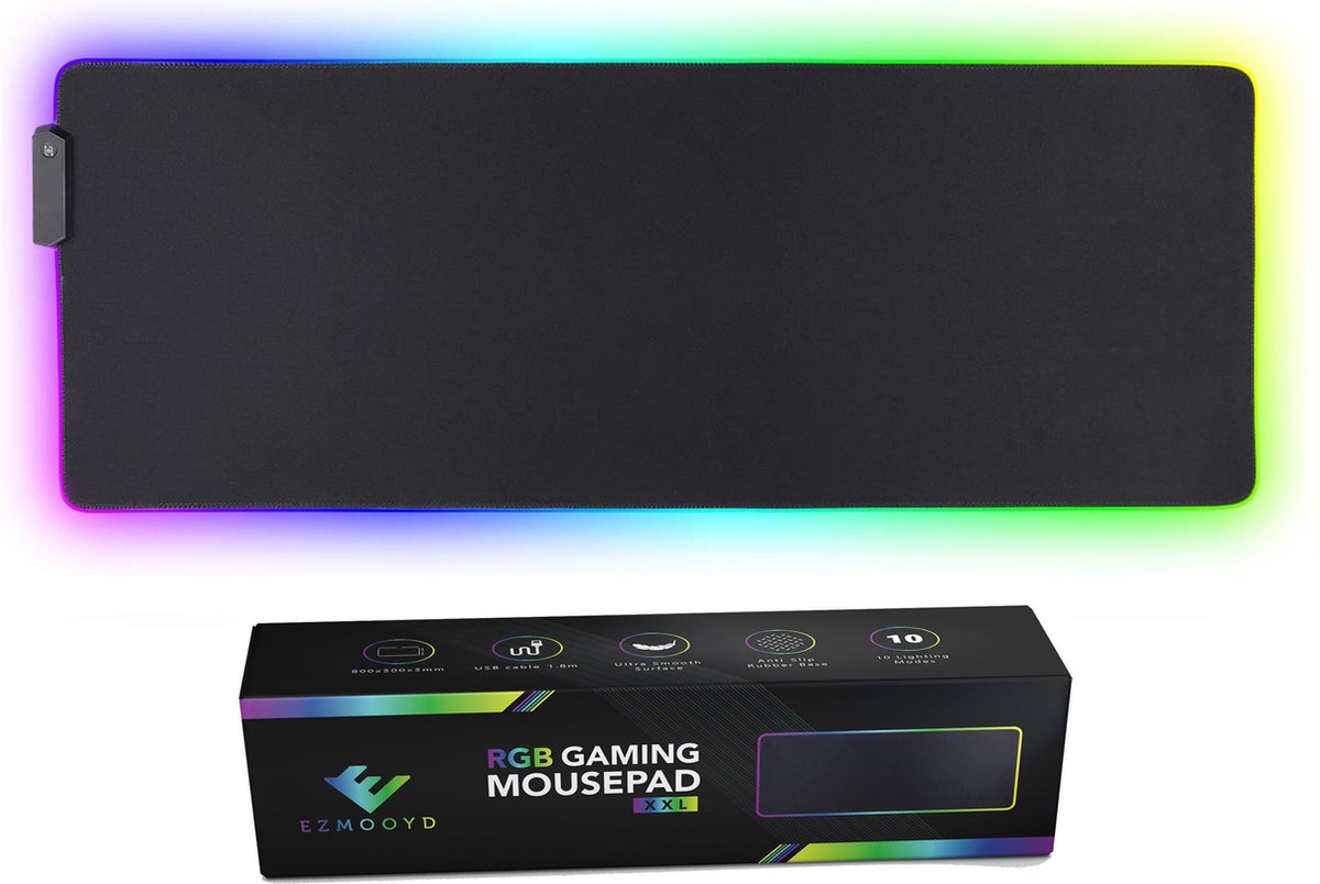 EZMOOYD RGB Gaming Muismat XXL- Antislip - 80cm *30cm - EZMOOYD