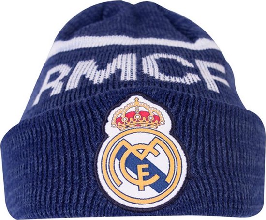 Spot On Gifts - Bonnet tricoté unisexe Real Madrid CF avec poignets pliés  (Marine) | bol