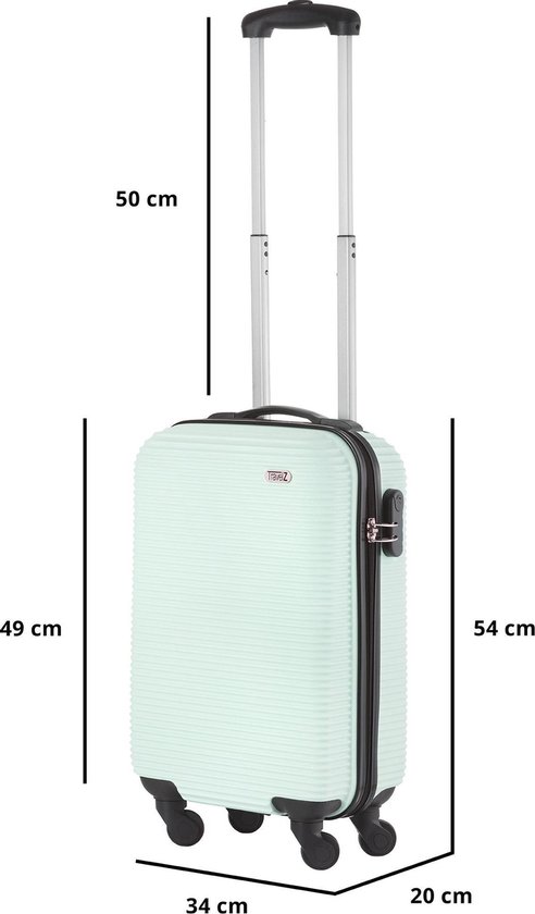 TravelZ Horizon Handbagage koffer - 54cm Handbagage Trolley 35 Ltr - Mint