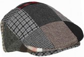 Flatcap gevoerde herenpet platte pet patchwork maat 56 57 cm S/M