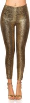 Metallic Legging Dames - Goud - Maat L "Makvira"