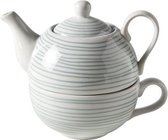 Teapot With Cup D11xh14cm Green Linesteapot 40cl - Tasse 29cl