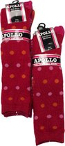 Apollo Skisokken Maat 23-26 - Stippen en Strepen - Rood - Roze - Oranje - 2 paar