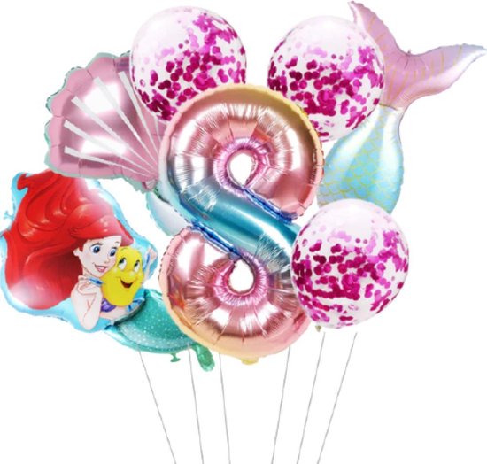 Ariel Ballon Disney - De Zeemeermin - Helium Ballonnen - 8 Jaar - 7 Stuks | bol.com