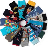 Sokken Heren - mannen sokken - 10 paar - zwart - blauw - groen - grijs - leuke print - maat 40-44 -surprise - mix - voor hem